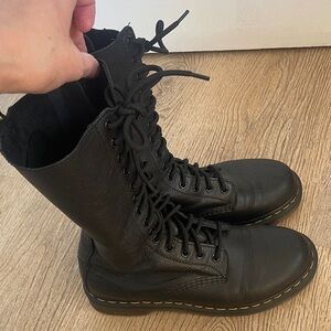 Dr. Martens Black Leather Lace-Up Combat Boots